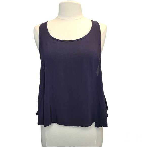 Forever 21 Navy Blue Sleveless Scoop Neck Lightweight Pullover Tank Top Womens S - Picture 1 of 9